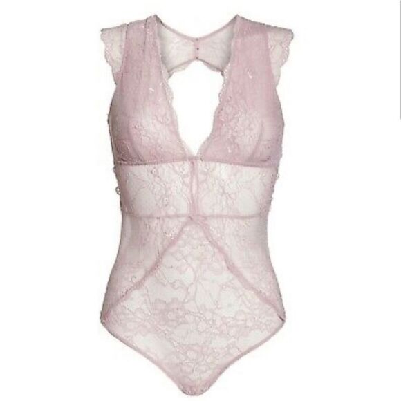 Sam Edelman lace down pink bodysuit - Picture 1 of 9